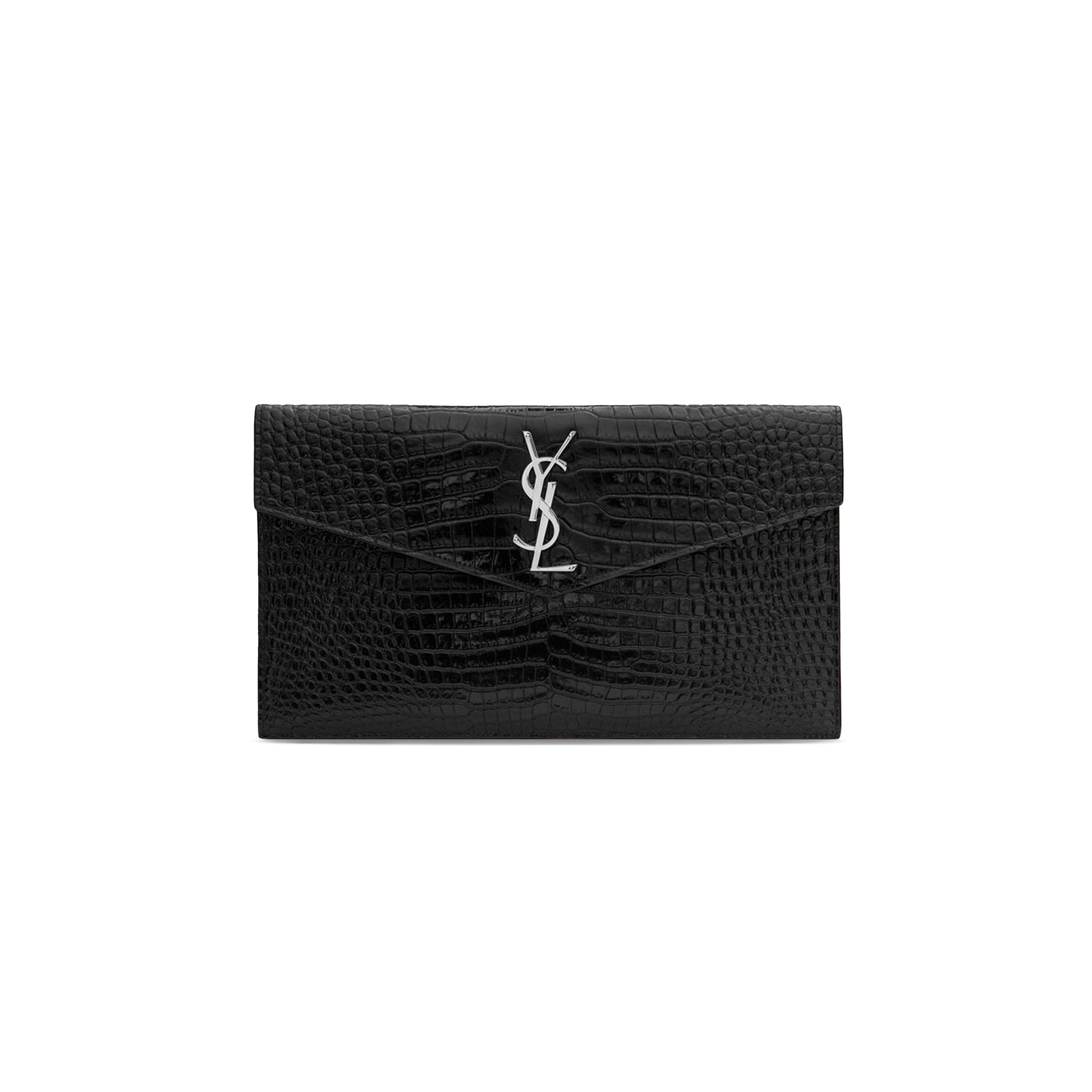 Y51 UPTOWN POUCH IN CROCODILE-EMBOSSED SHINY LEATHER 565739DND0N1000 (27*16*2cm) Master Quality
